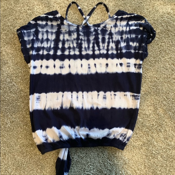 ❌Sold Live Show ❌ BeBe Swarovski Tie Dye Criss Cross Shirt - Picture 7 of 10